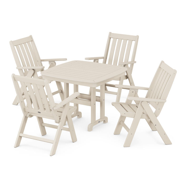 Vineyard Folding Chair 5-Piece Dining Set