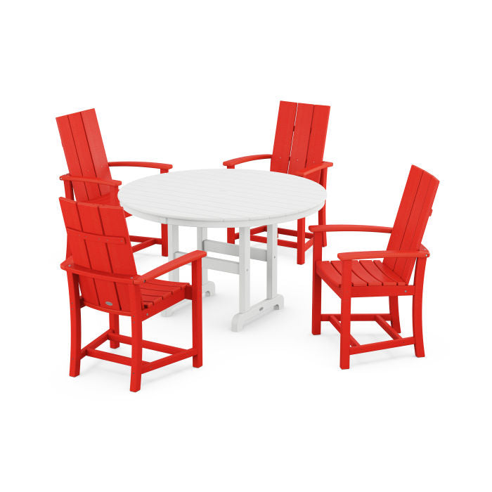 Modern Adirondack 5-Piece Round Farmhouse Dining Set