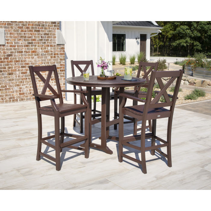 Braxton 5-Piece Nautical Trestle Arm Chair Bar Set