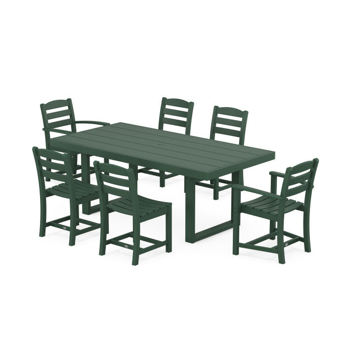 La Casa Café 7-Piece Dining Set with Trestle Legs