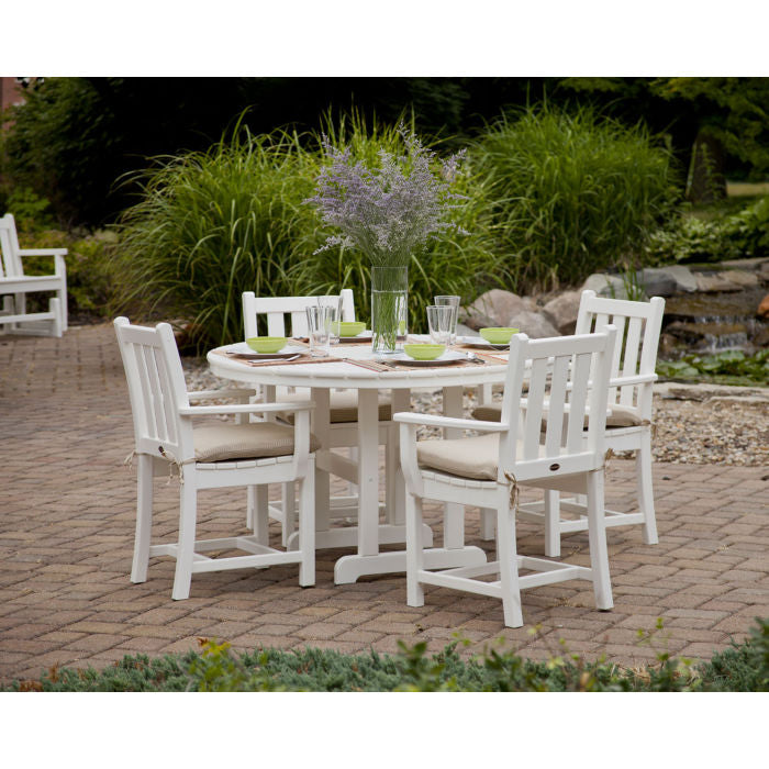 Traditional Garden 5-Piece Round Farmhouse Dining Set