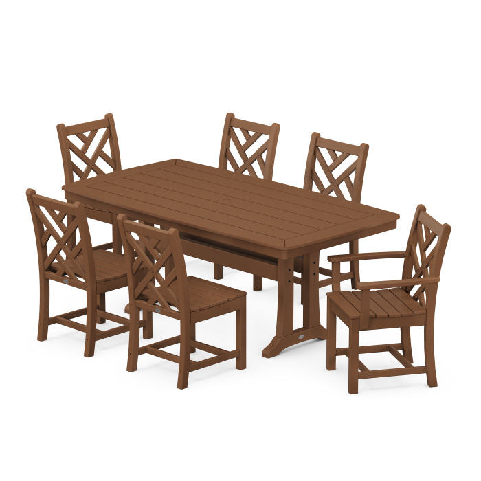 Chippendale 7-Piece Nautical Trestle Dining Set