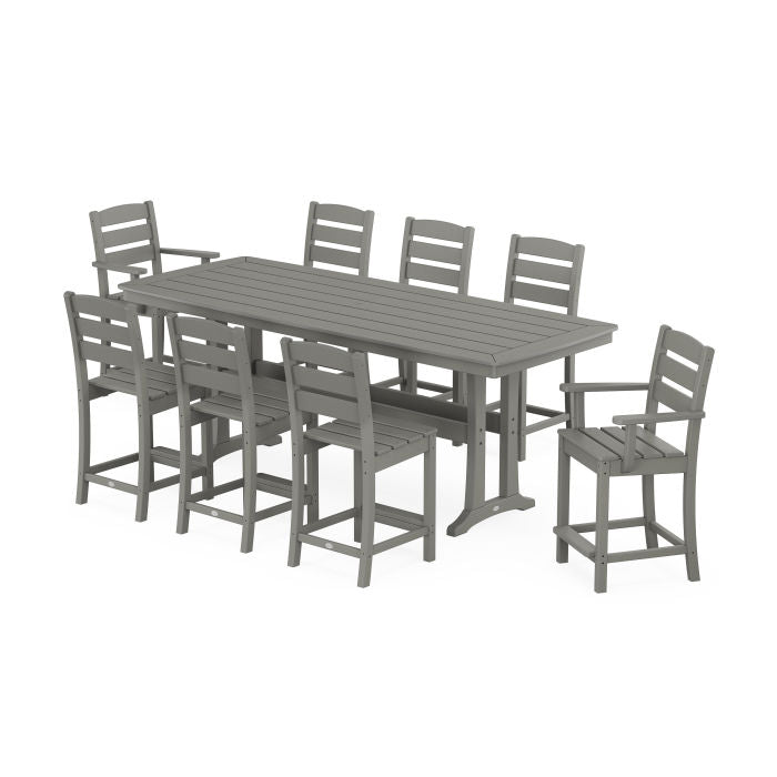 Lakeside 9-Piece Counter Set with Trestle Legs