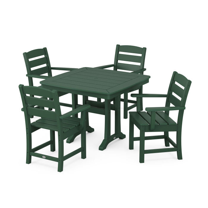 Lakeside 5-Piece Dining Set with Trestle Legs