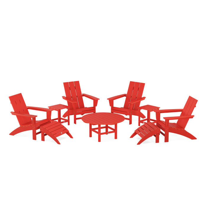Modern Adirondack Chair 9-Piece Conversation Set