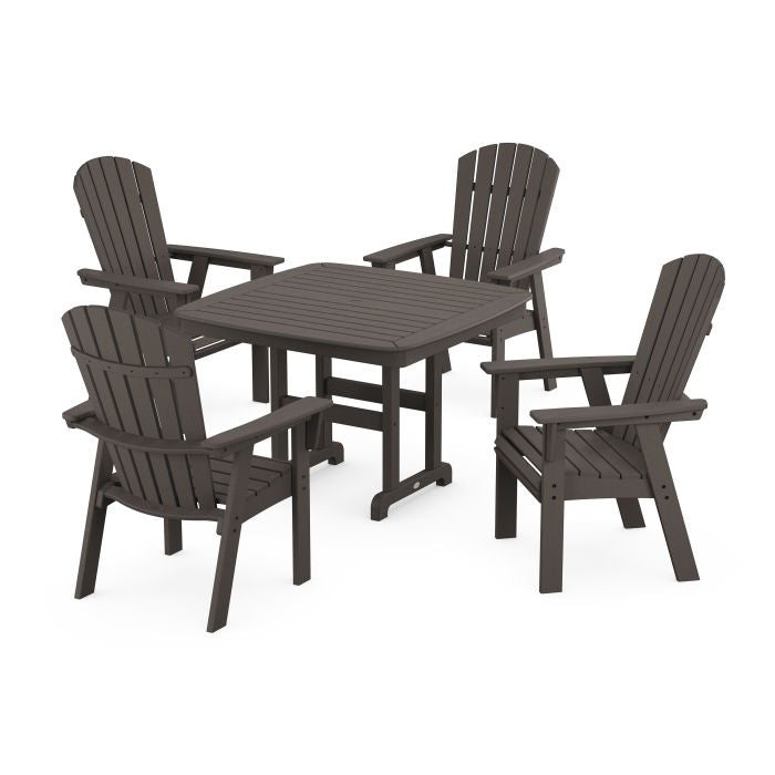 Nautical Curveback Adirondack 5-Piece Dining Set in Vintage Finish