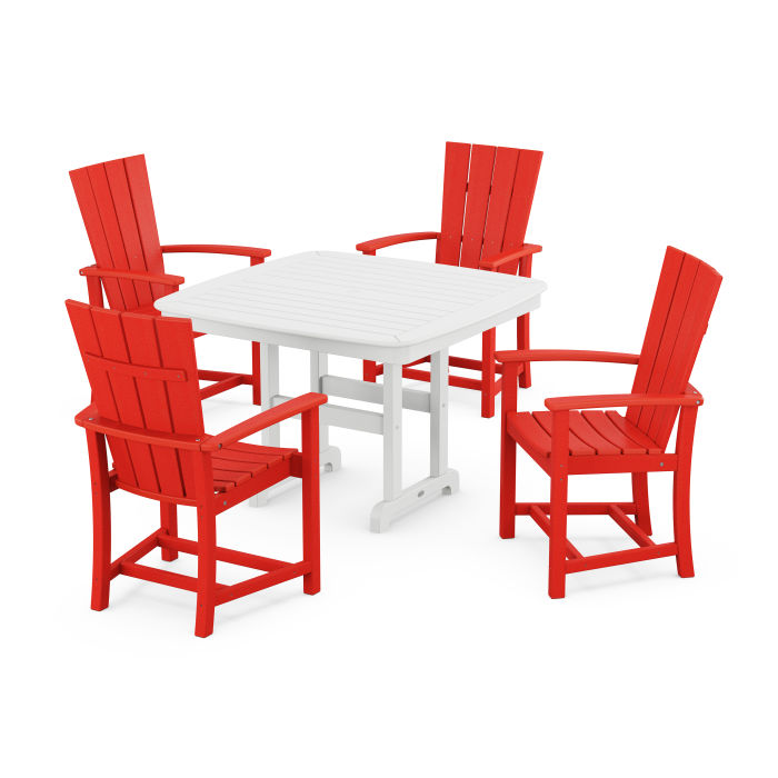Quattro 5-Piece Dining Set with Trestle Legs