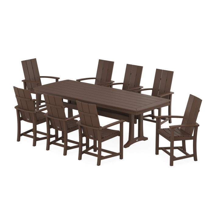 Modern Adirondack 9-Piece Dining Set with Trestle Legs