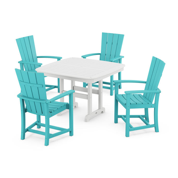 Quattro 5-Piece Dining Set with Trestle Legs