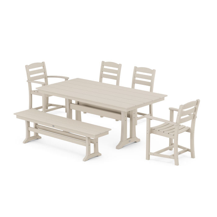 La Casa Cafe 6-Piece Farmhouse Dining Set With Trestle Legs
