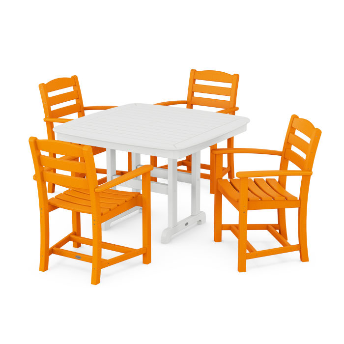 La Casa Café 5-Piece Dining Set with Trestle Legs