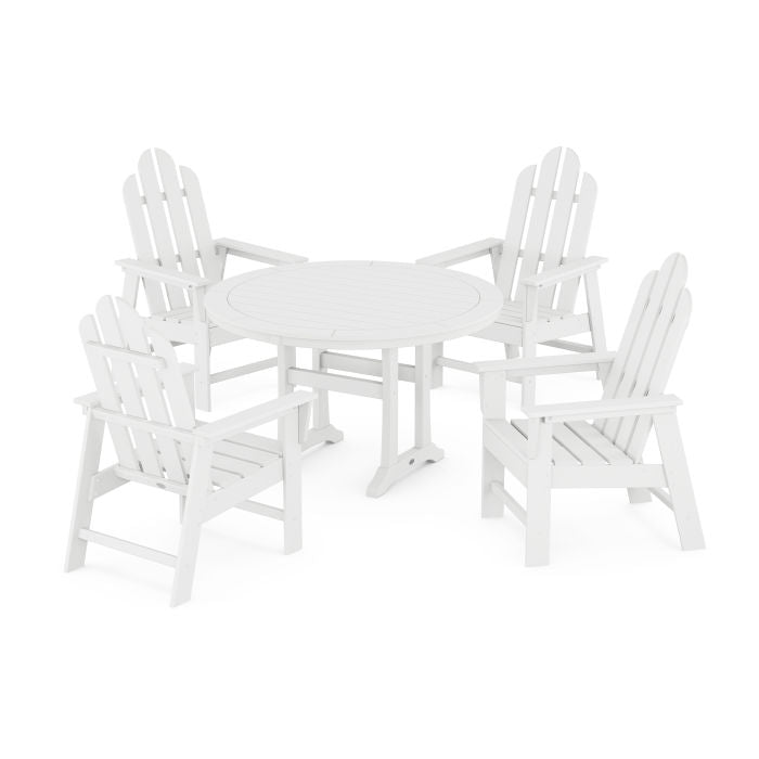 Long Island 5-Piece Round Dining Set with Trestle Legs