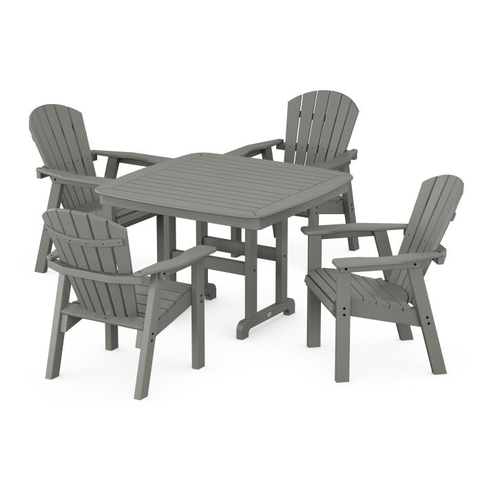 Seashell 5-Piece Dining Set with Trestle Legs