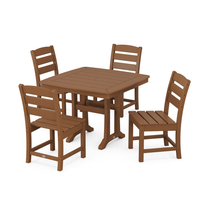 Lakeside Side Chair 5-Piece Dining Set with Trestle Legs