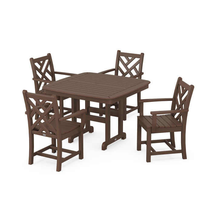 Chippendale 5-Piece Dining Set with Trestle Legs