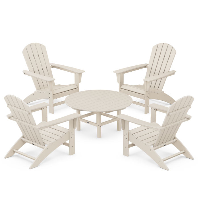 Nautical 5-Piece Adirondack Chair Conversation Set