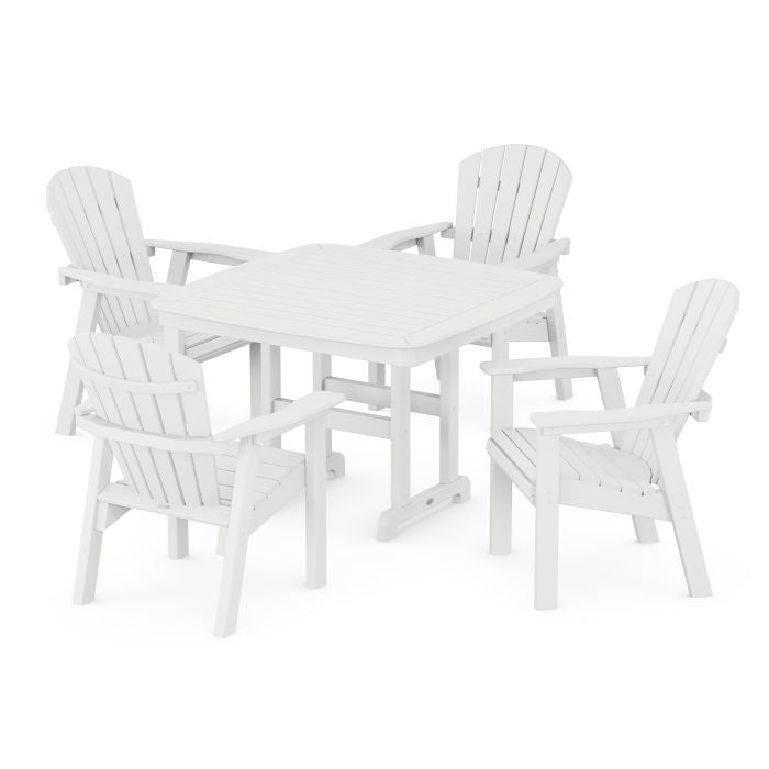 Seashell 5-Piece Dining Set with Trestle Legs