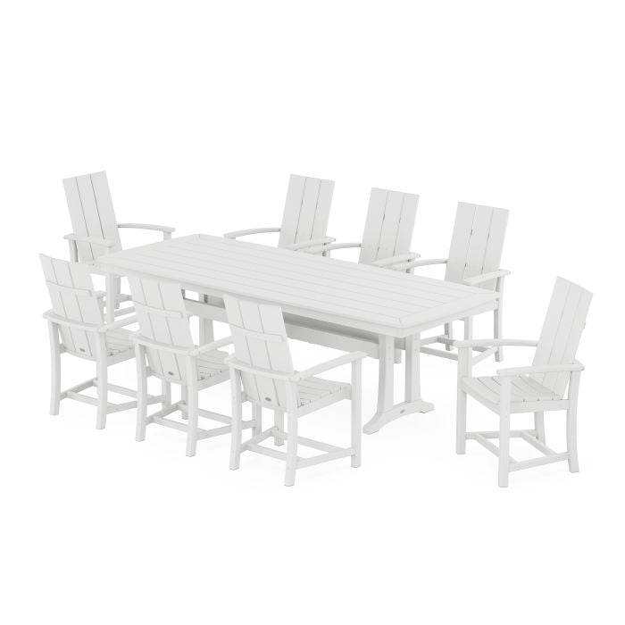 Modern Adirondack 9-Piece Dining Set with Trestle Legs