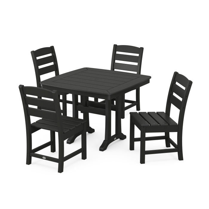 Lakeside Side Chair 5-Piece Dining Set with Trestle Legs
