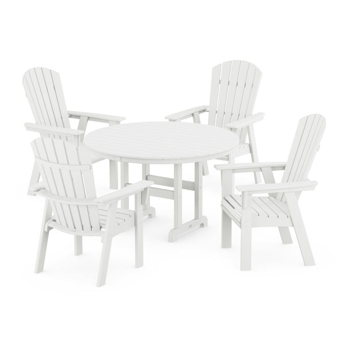 Nautical Adirondack 5-Piece Round Farmhouse Dining Set in Vintage Finish