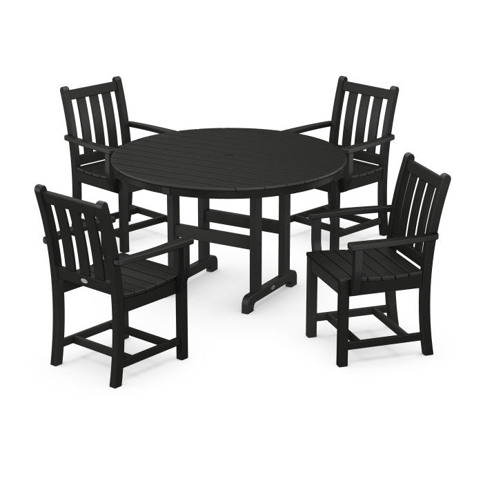 Traditional Garden 5-Piece Round Farmhouse Dining Set