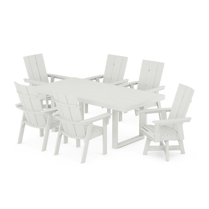 Modern Adirondack 7-Piece Dining Set with Trestle Legs in Vintage Finish