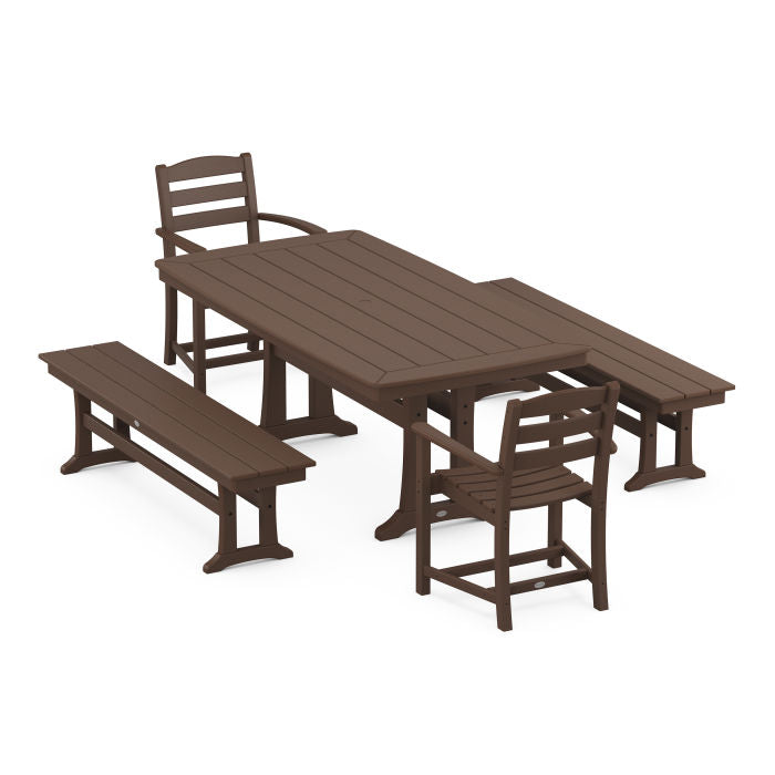 La Casa Cafe 5-Piece Dining Set with Trestle Legs
