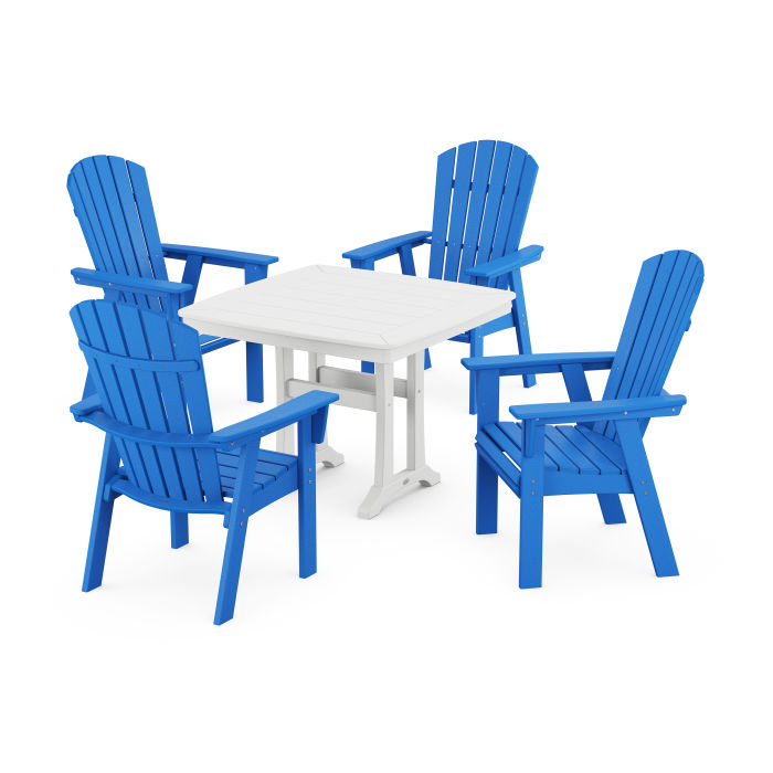 Nautical Adirondack 5-Piece Dining Set with Trestle Legs
