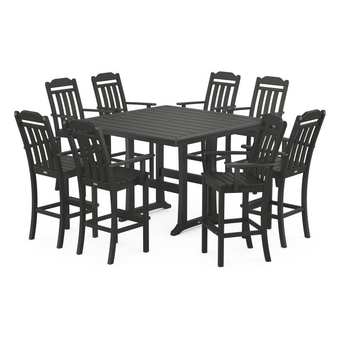 Country Living 9-Piece Bar Set with Trestle Legs