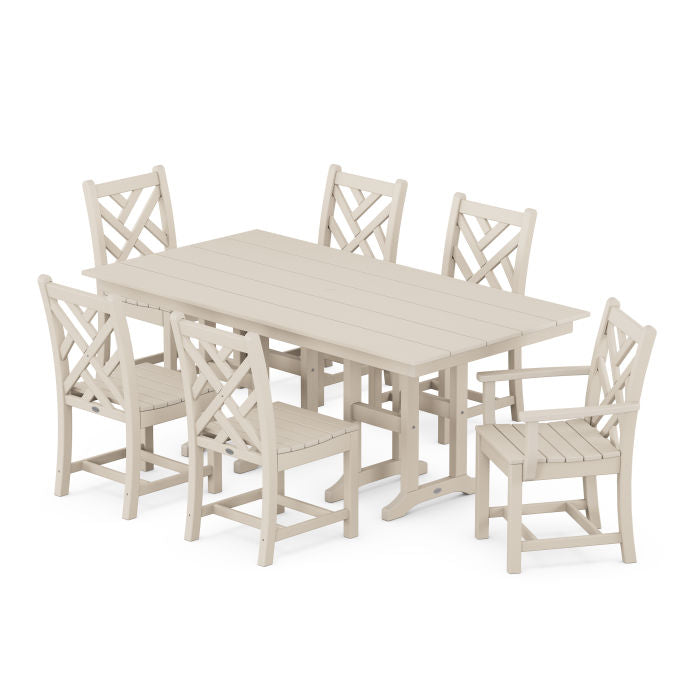 Chippendale 7-Piece Farmhouse Dining Set