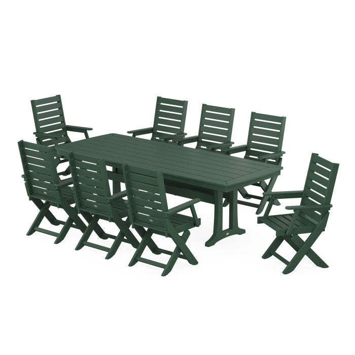 Captain 9-Piece Dining Set with Trestle Legs