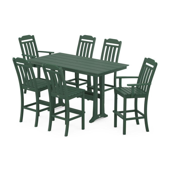 Country Living 7-Piece Farmhouse Bar Set with Trestle Legs