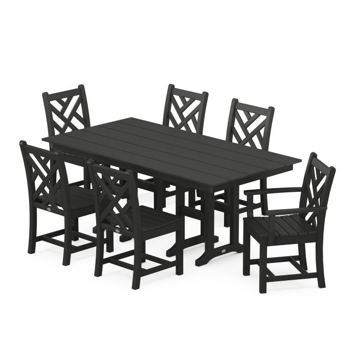 Chippendale 7-Piece Farmhouse Dining Set