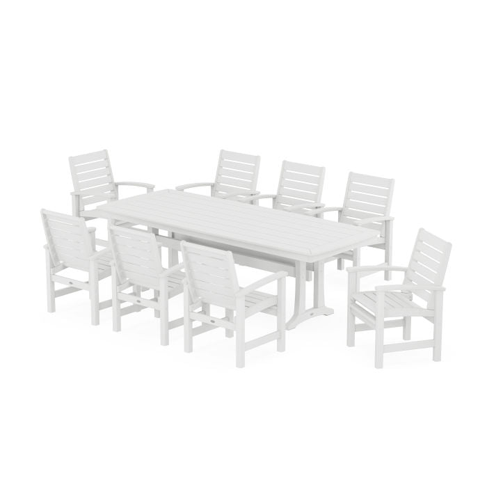 Signature 9-Piece Dining Set with Trestle Legs