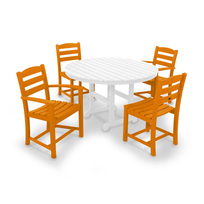 La Casa Café 5-Piece Round Farmhouse Dining Set