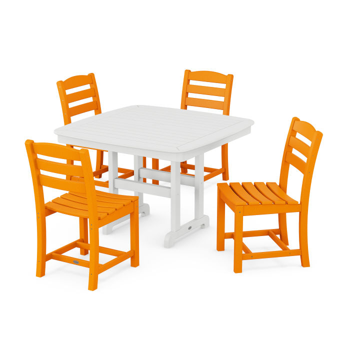 La Casa Café Side Chair 5-Piece Dining Set with Trestle Legs