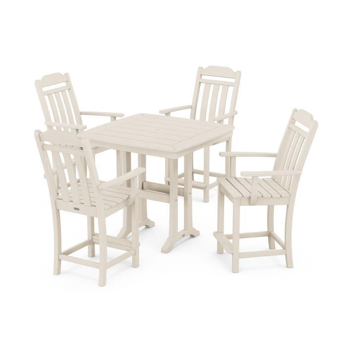 Country Living 5-Piece Counter Set with Trestle Legs