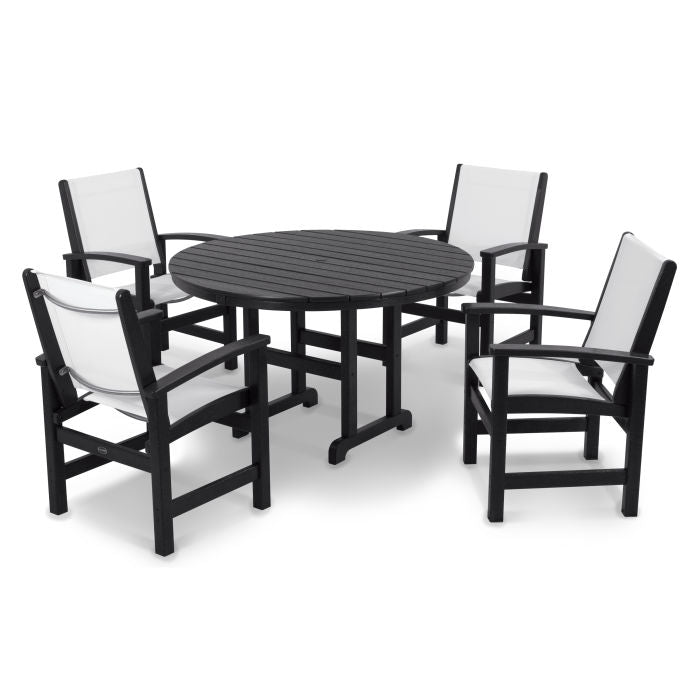 Coastal 5-Piece Round Farmhouse Dining Set