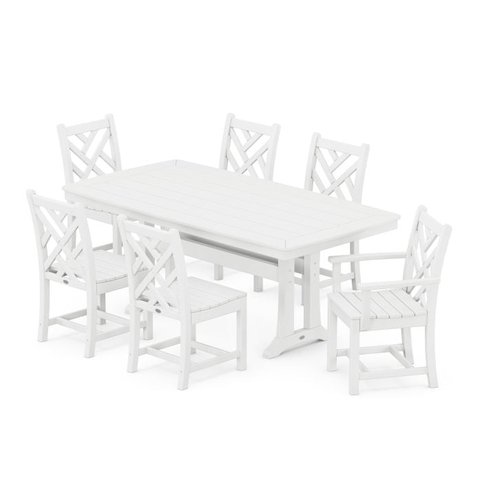 Chippendale 7-Piece Nautical Trestle Dining Set