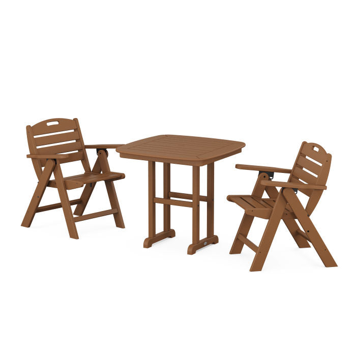 Nautical Folding Lowback Chair 3-Piece Dining Set