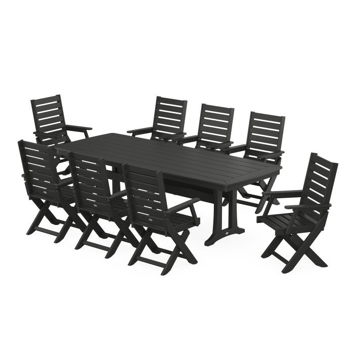 Captain 9-Piece Dining Set with Trestle Legs