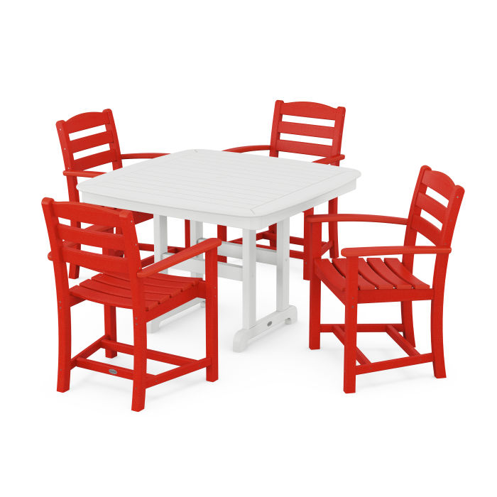 La Casa Café 5-Piece Dining Set with Trestle Legs