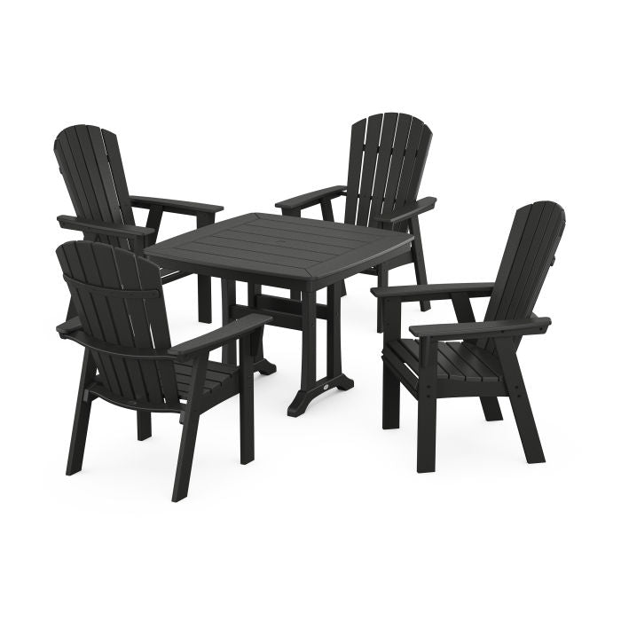Nautical Adirondack 5-Piece Dining Set with Trestle Legs