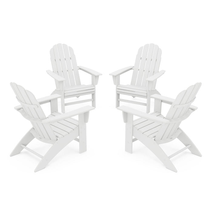 4-Piece Vineyard Curveback Adirondack Chair Conversation Set