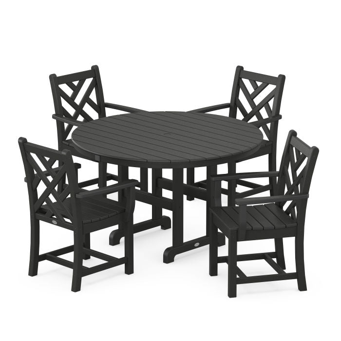Chippendale 5-Piece Round Farmhouse Dining Set