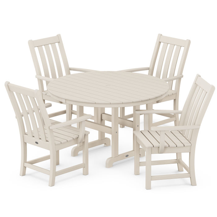 Vineyard 5-Piece Round Farmhouse Dining Set