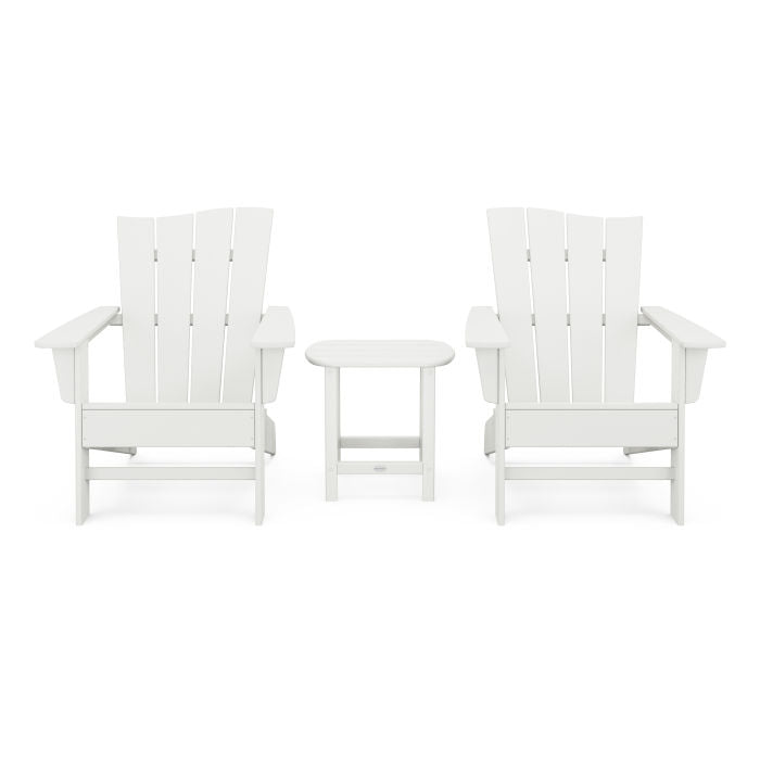 Wave 3-Piece Adirondack Chair Set in Vintage Finish