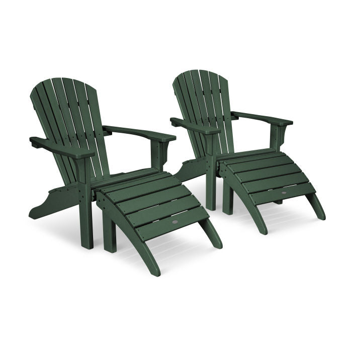 Seashell Adirondack Set with Ottomans