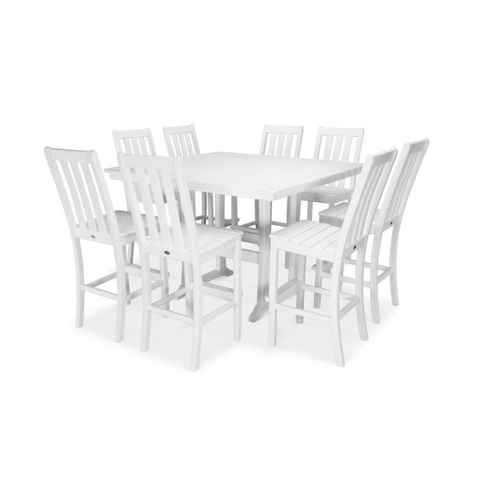 Vineyard 9-Piece Nautical Trestle Bar Set