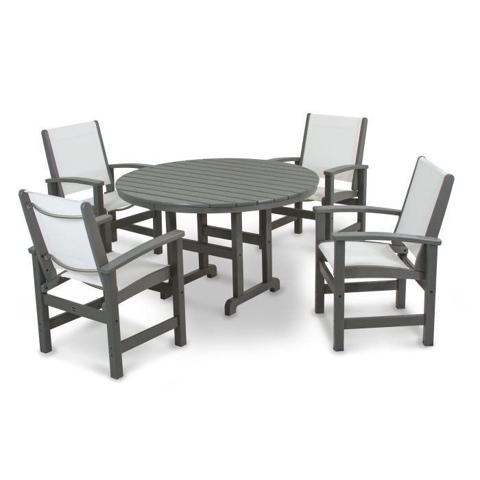Coastal 5-Piece Round Farmhouse Dining Set